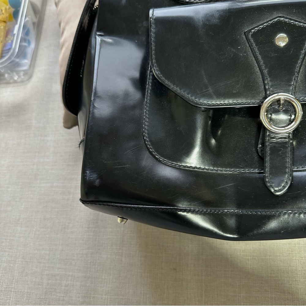 FURLA Vintage Black Leather Shoulder Bag - Picture 12 of 16